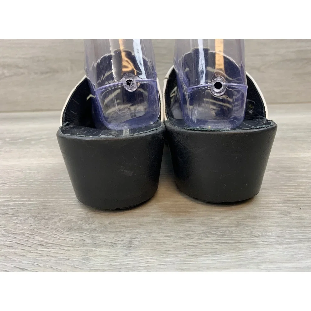 Josef Seibel Women's White Leather Caged Slide Sandals Comfort 10 Shoes